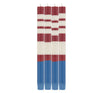 Striped Guardsman Red, Royal Blue & Pearl White Eco Dinner Candles