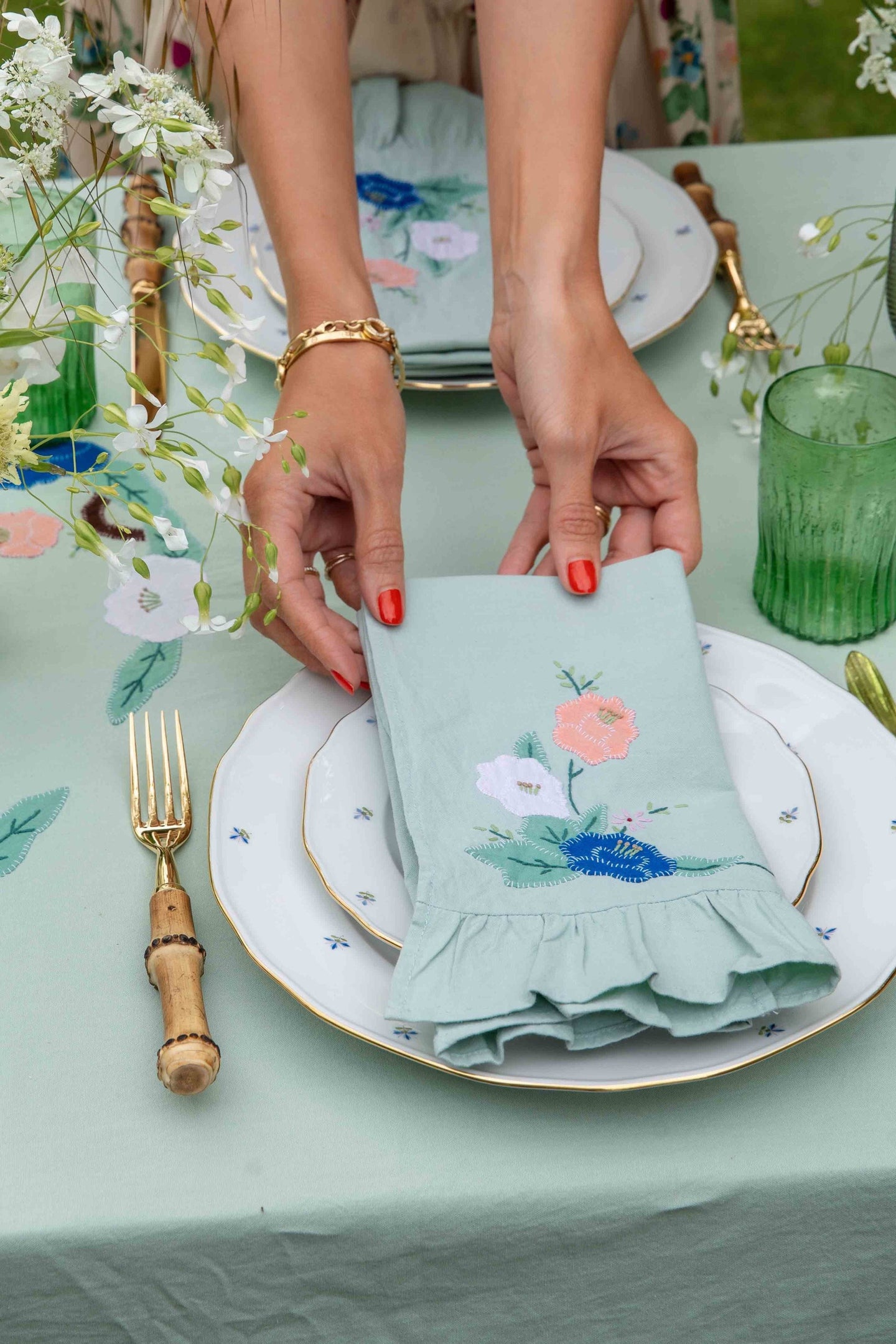 Floral Applique Napkins